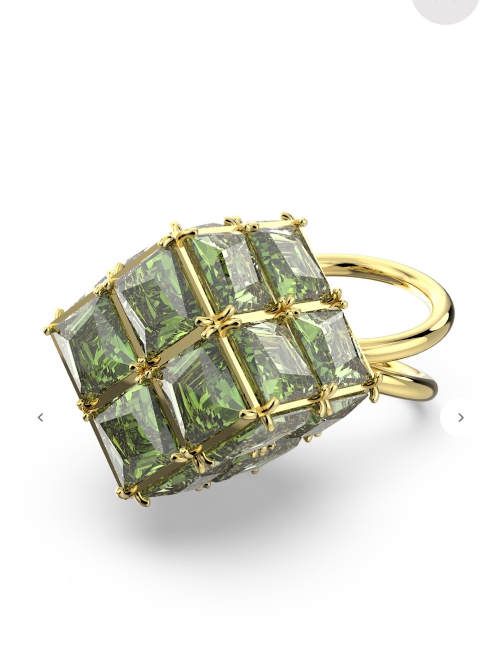 Swarovski green crystal cocktail ring